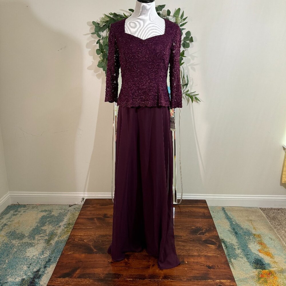 Plum Sparkly Mother of Bride Dress